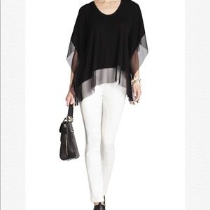 BCBG MAXAZRIA black mesh hem top